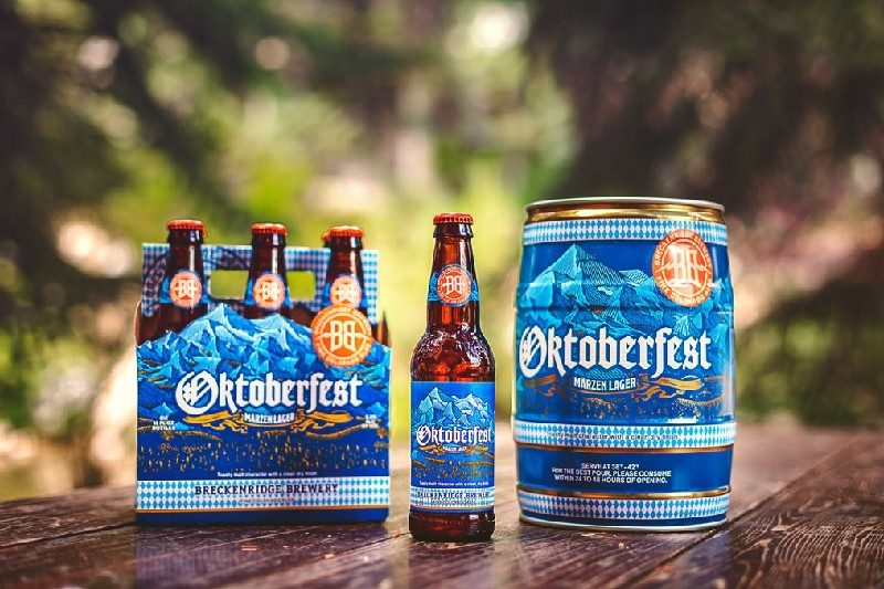 A bottle and mini keg of Breckenridge Brewery's Oktoberfest beer.