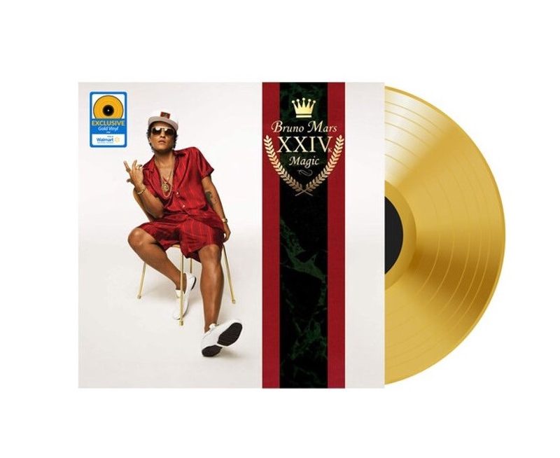 Bruno Mars 24K Gold album and record.