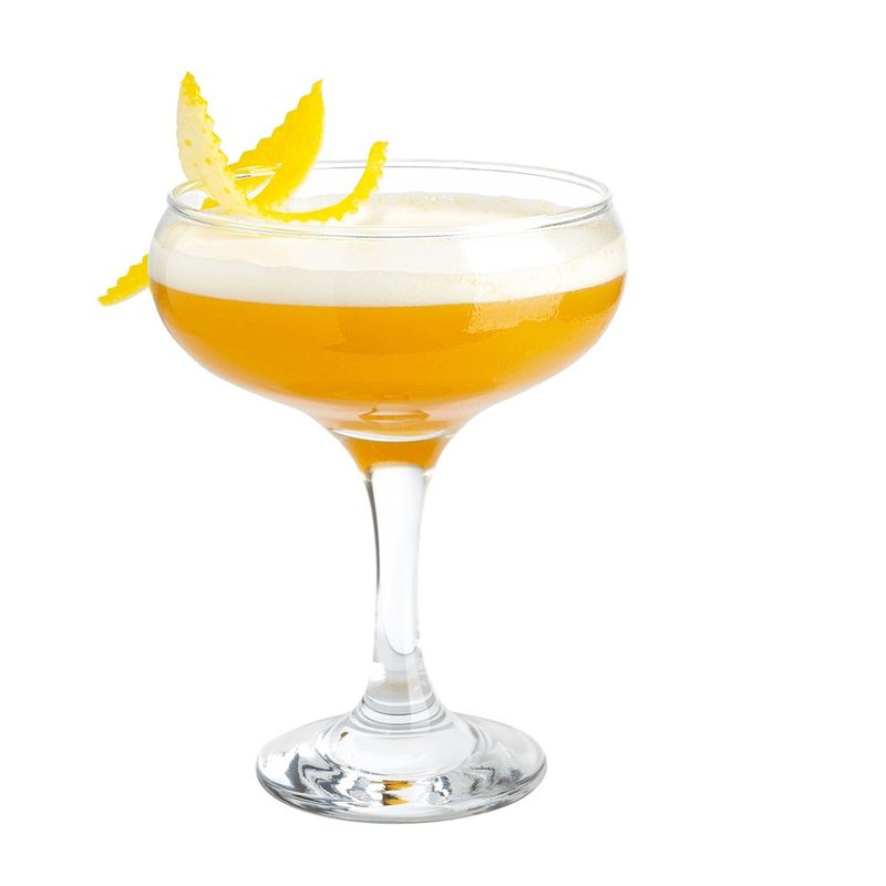 capo sour cocktail in a white background.
