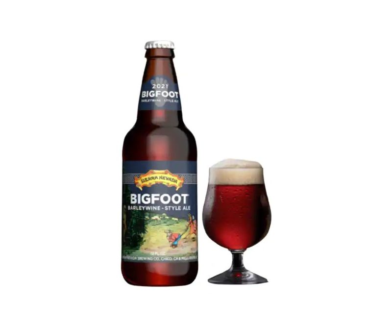 A bottle and glass of Sierra Nevada Bigfoot.