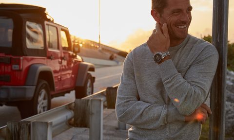 Citizen Promaster MX watch on the road and traveling.