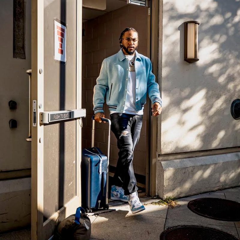 DeSean Jackson instagram photo of him with a suitcase walking down the hall.