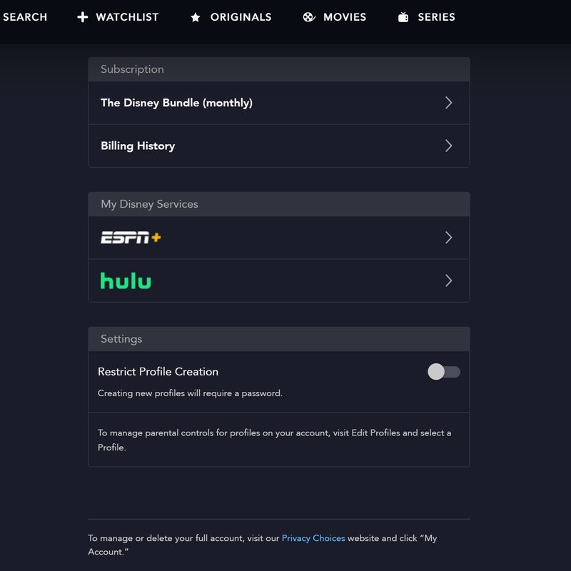 Disney+ screenshot