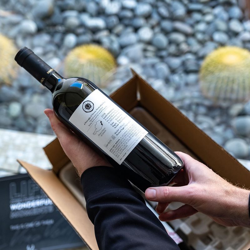 Wine bottle from Dry Farm Wines.