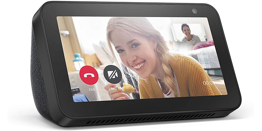 Amazon Echo show 5 on a white background.