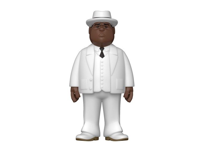 Funko Pop Vinyl Gold Biggie Smalls in white suit.