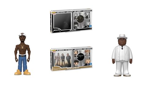 Funko Pop Vinyl Gold Artists Figures with Tupac, Biggie, and more.