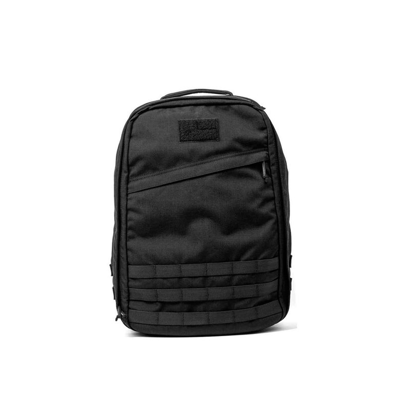 A black GoRuck GR1 tactical backpack.