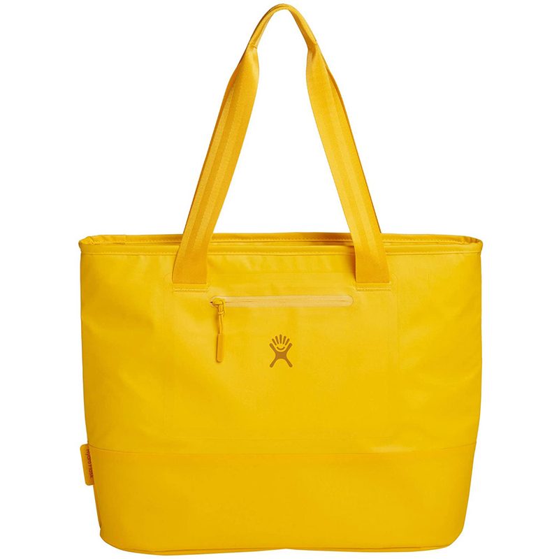 A yellow Hydro Flask Cooler Tote on white background.