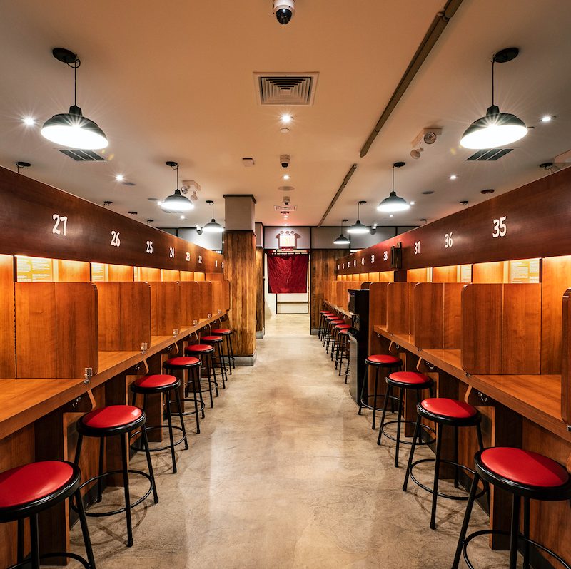 Dining room of Ichiran Ramen in Times Sq.