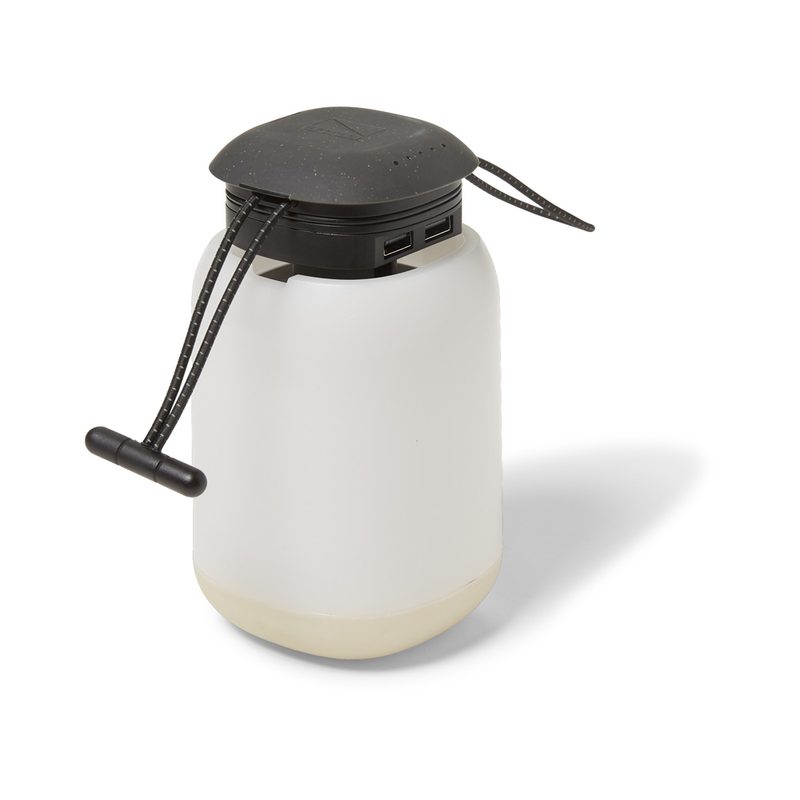 A white Lander Boulder Rechargeable Lantern displayed on white background.