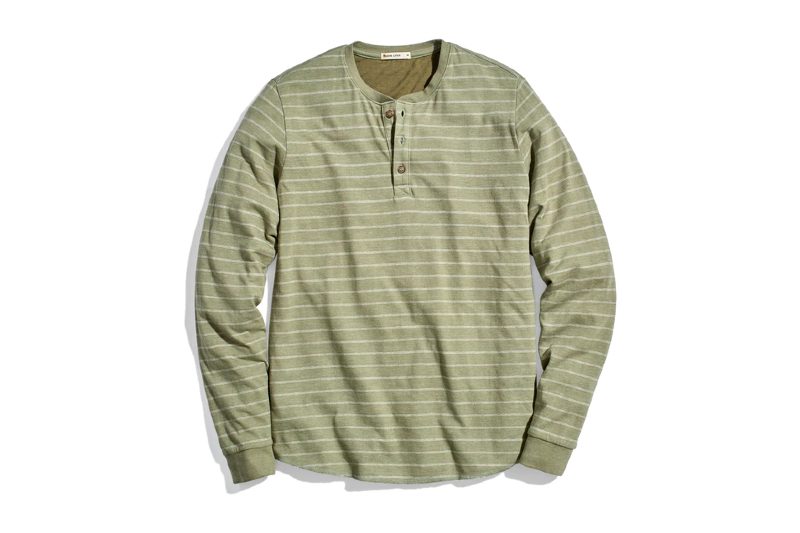 Striped men's henley.