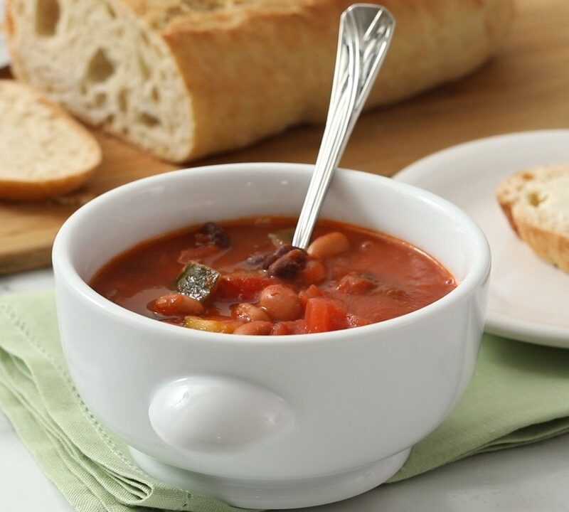 Martha Stewart Vegetarian Chili with bread.
