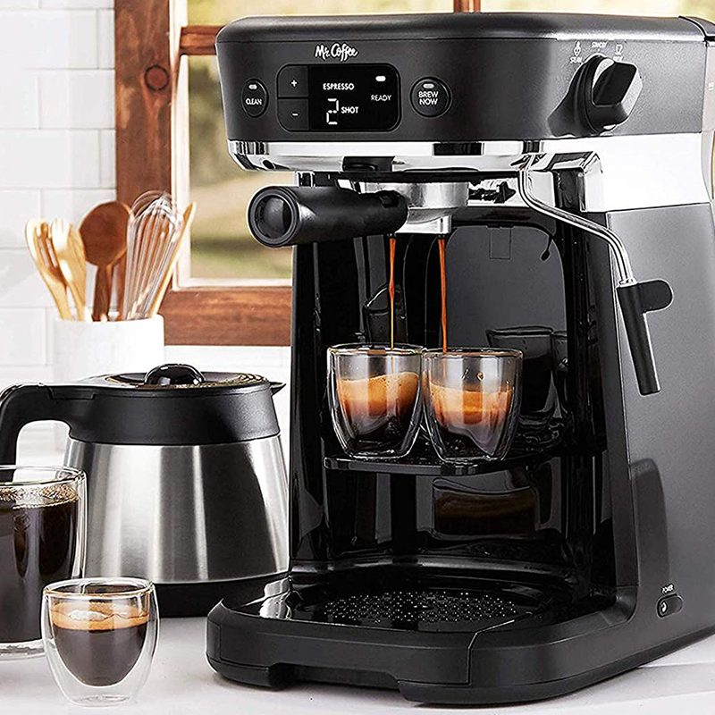 Mr. Coffee All-in-One coffee maker on kitchen counter.