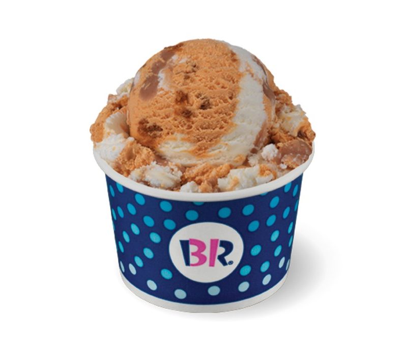 baskin robbins pumpkin cheesecake ice cream cup.
