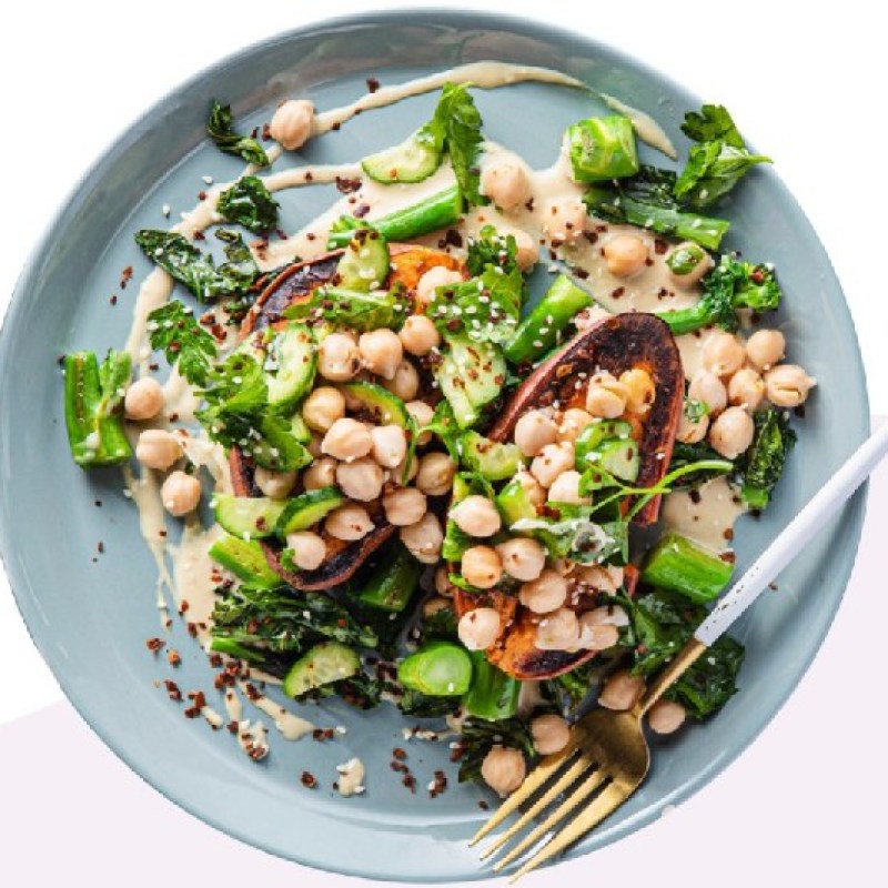 A vegan meal from Purple Carrot.