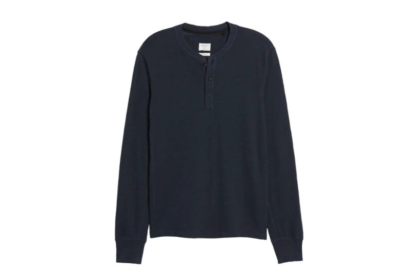 Slim-fit men's henley for fall.
