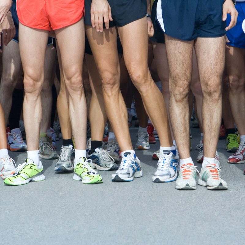 legs of runners.