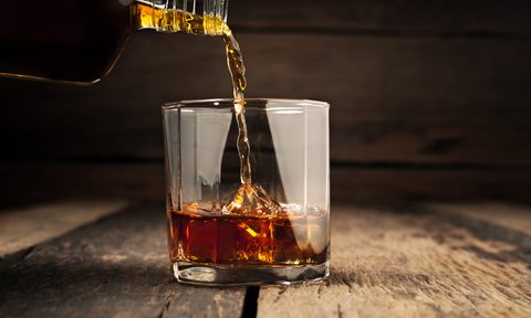 Pouring a glass of whiskey
