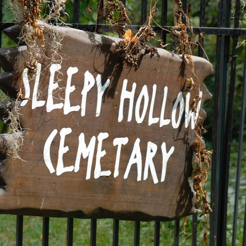 Sleepy Hollow Cemetery sign.