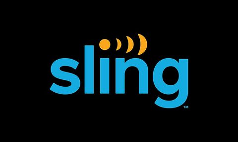 The Sling TV Logo on a black background.