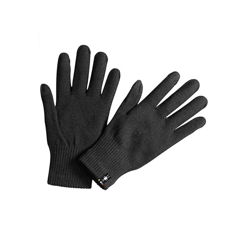 A pair of black Smartwool liner gloves.