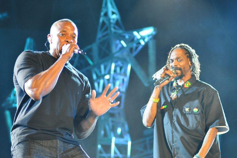 Snoop Dogg and Dr. Dre performing at Coachella.