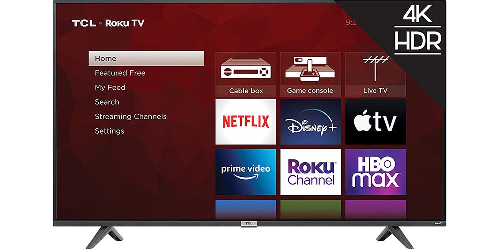 TCL 65-inch 4K TV on a white background.