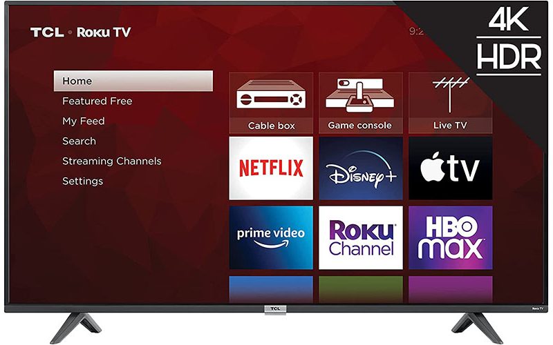 TCL 65-inch 4K TV on a white background.