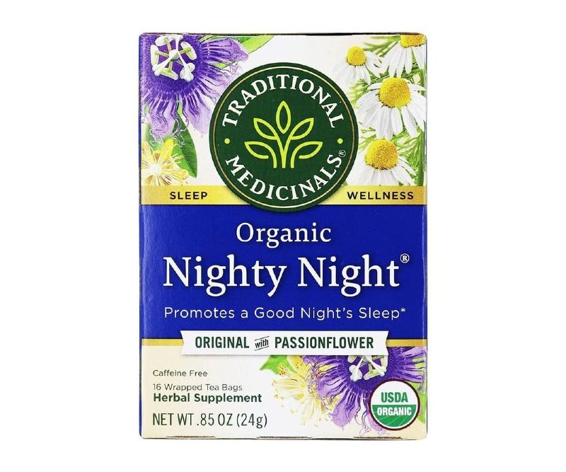 Traditional Medicinals Nighty Night tea box.