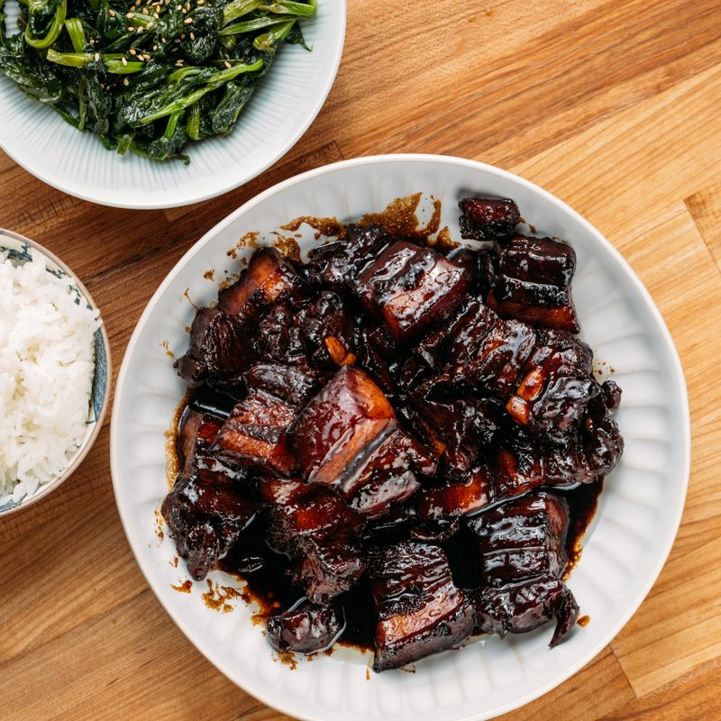 Umamicart Red-Braised Pork with Vegetables and Rice.