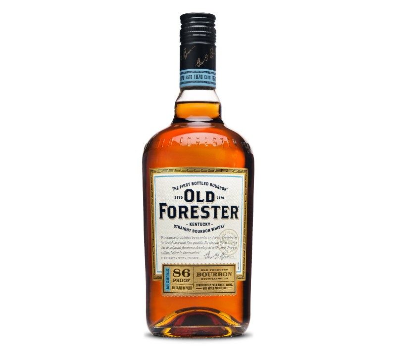 A bottle of Old Forester bourbon