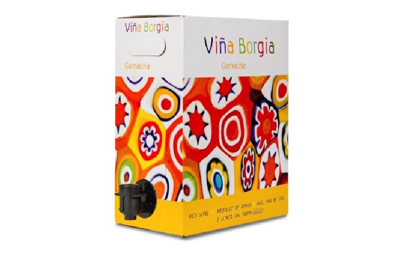 A box of Vina Borgia Red Wine.