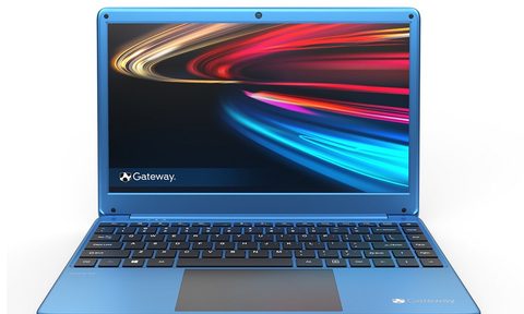 The Gateway Ultra Slim Notebook with colors on the 14.1-inch screen.