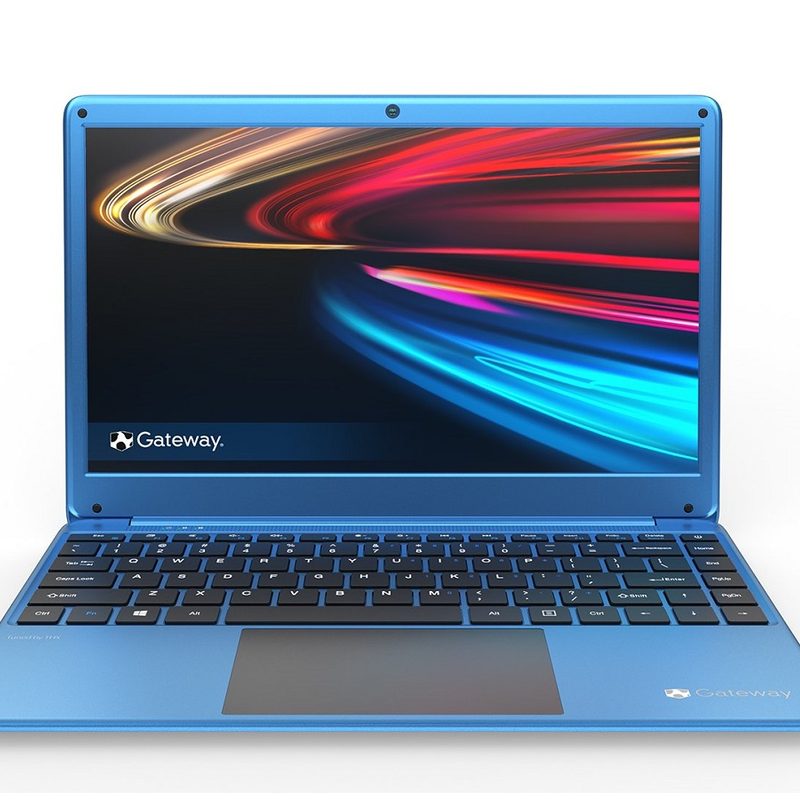 The Gateway Ultra Slim Notebook with colors on the 14.1-inch screen.