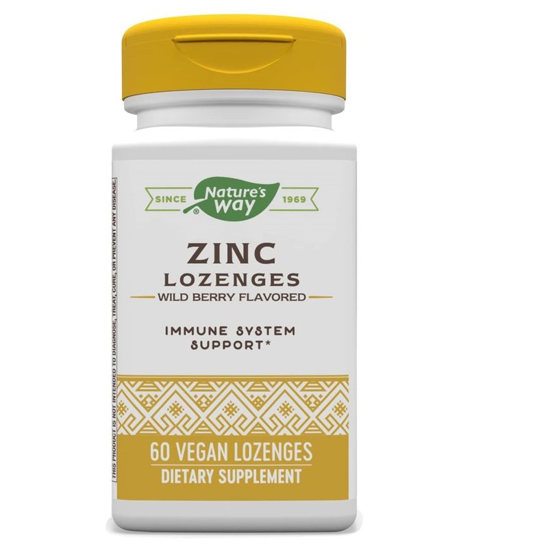 Nature's Way Zinc Lozenge with Echinacea & Vitamin C Wild Berry Flavor.