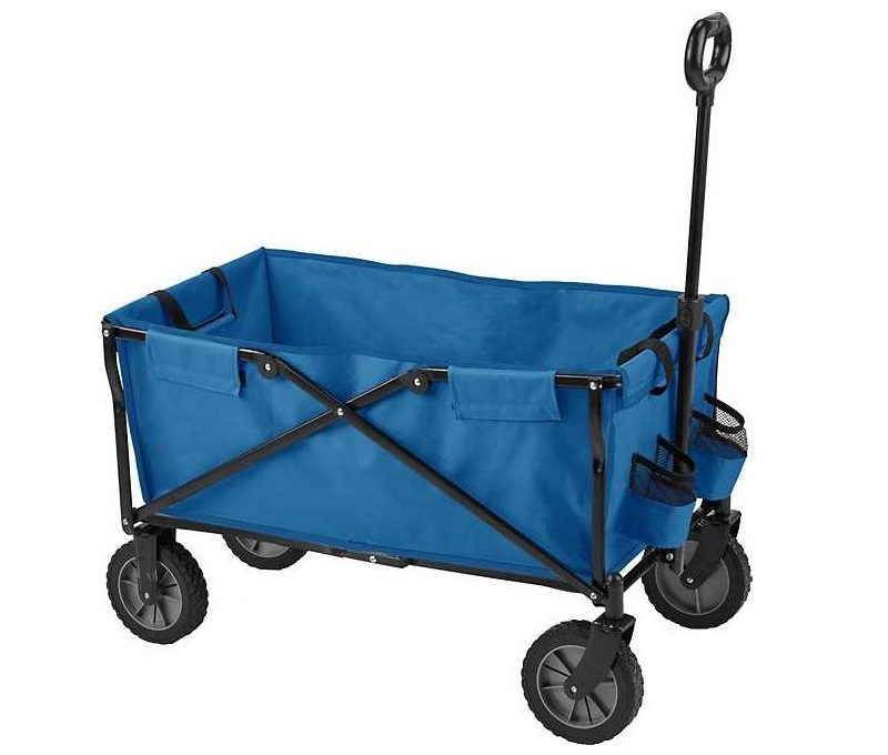 Academy Sports Outdoor Folding Wagon in blue.