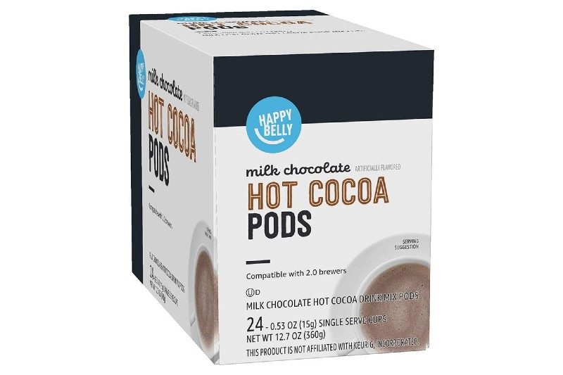 Box of Amazon brand hot cocoa K-Cups