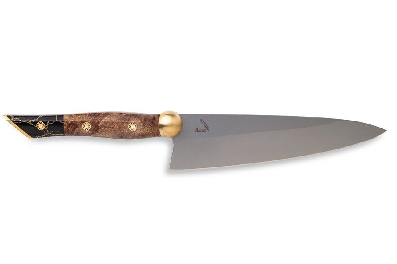 Aura Chakra with Onyx gemstone and stabilized Maple Burl.