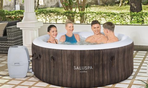SaluSpa Madris inflatable hot tub cyber monday deal.