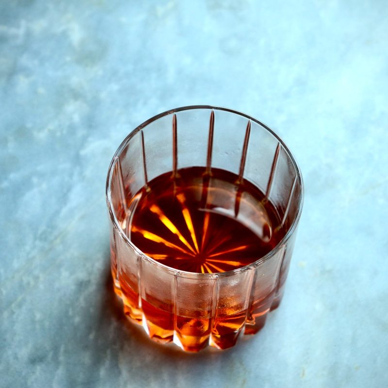 Calvarac cocktail on table.