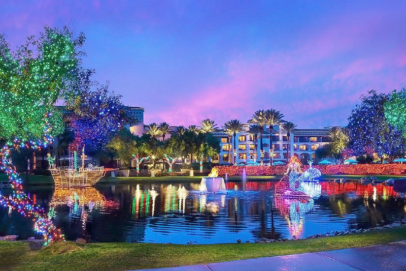 Fairmont Scottsdale decorated for the holidays.
