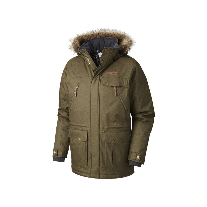 Columbia Barlow Pass 550 TurboDown Jacket on white background.