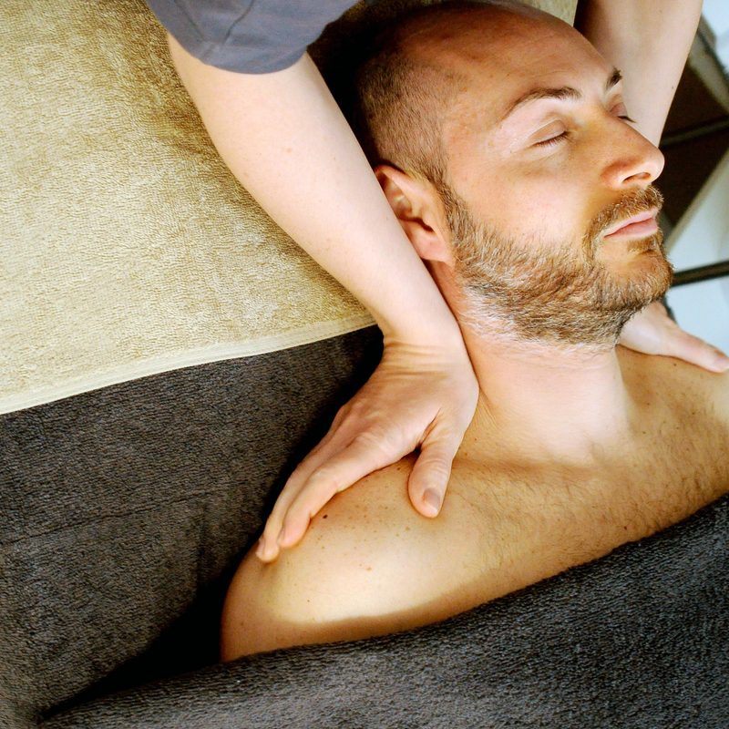 Man getting massage.