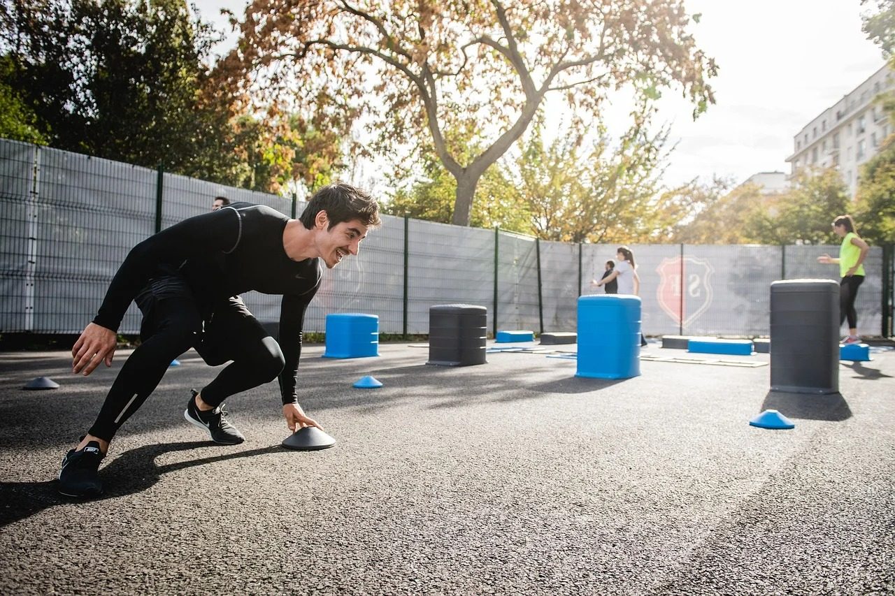 exercising man.