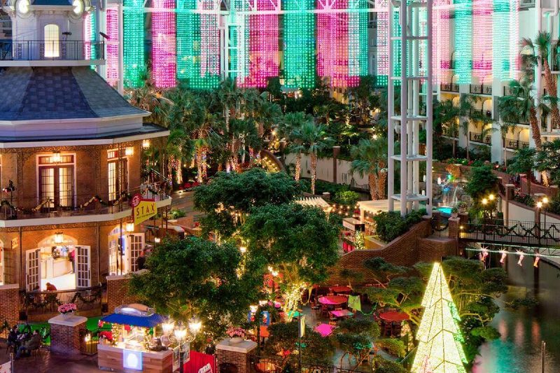 Gaylord Nashville decorated for the holidays.