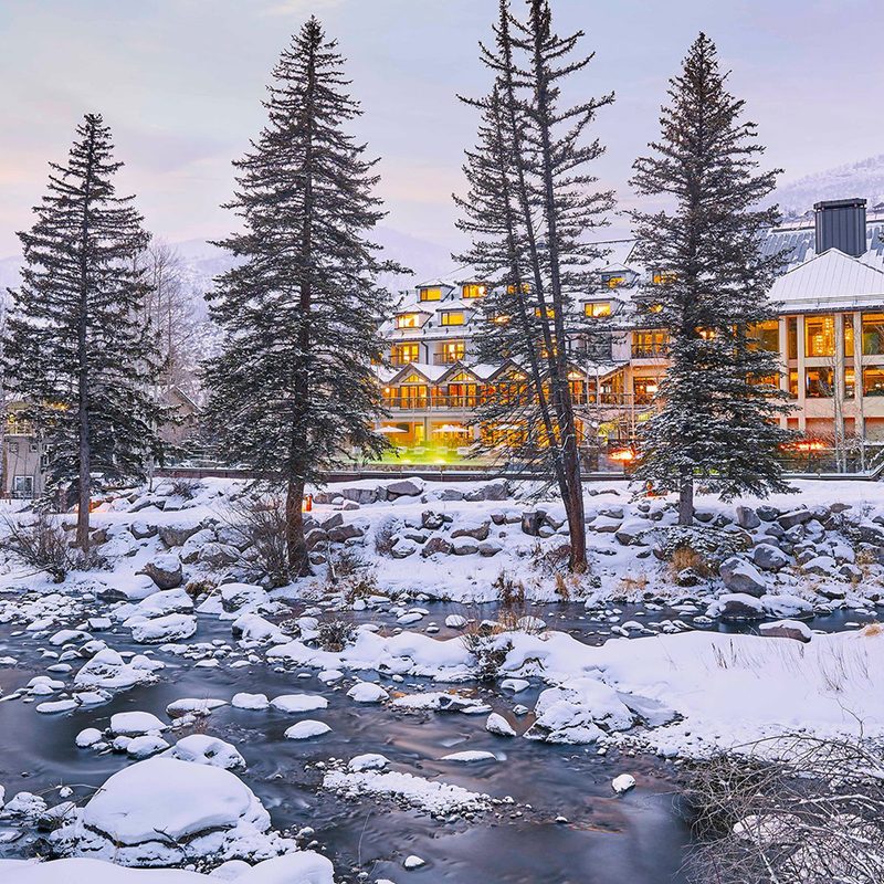 A view of Grand Hyatt Vail in winter