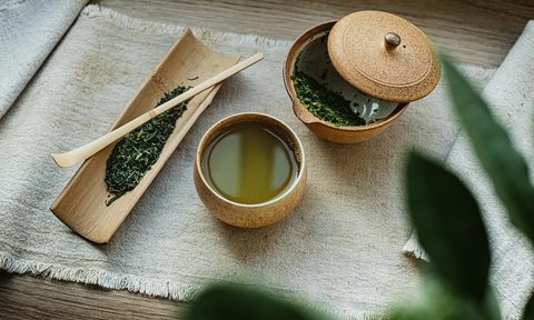Pot of green tea