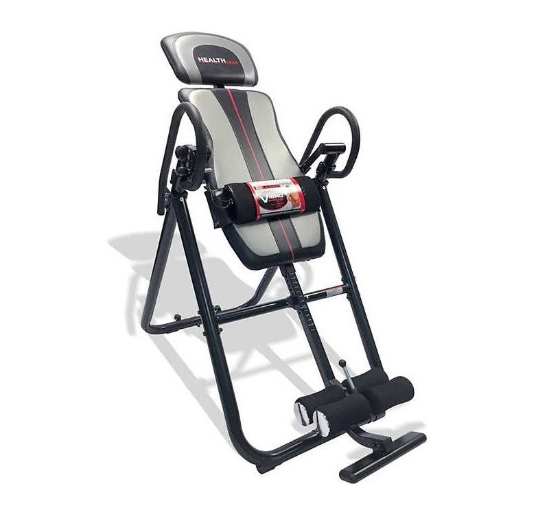 Health Gear Deluxe Inversion Table with Heat and Massage for sore muscles.