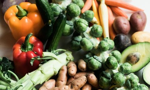 HelloFresh vegetables on display.